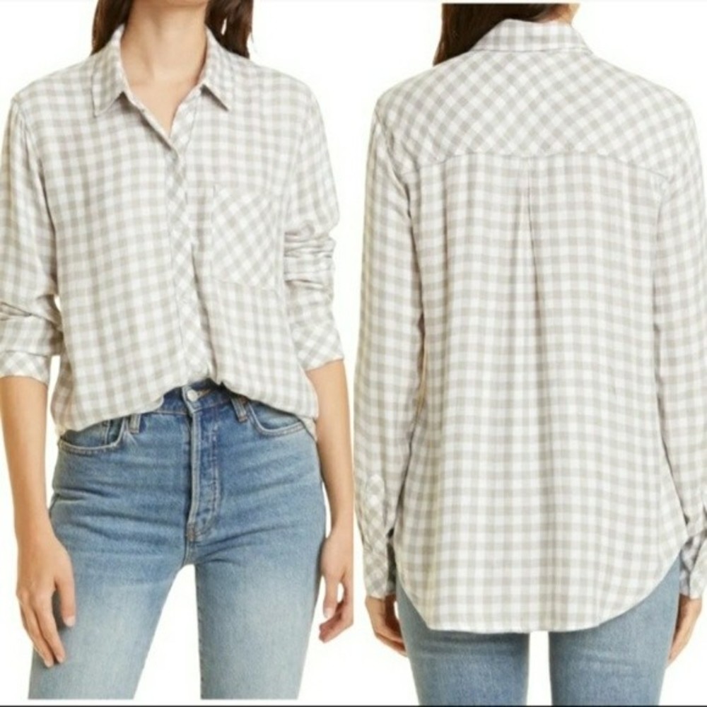 Rails Hunter‎ Check Plaid Shirt Powder Wheat Size Small
